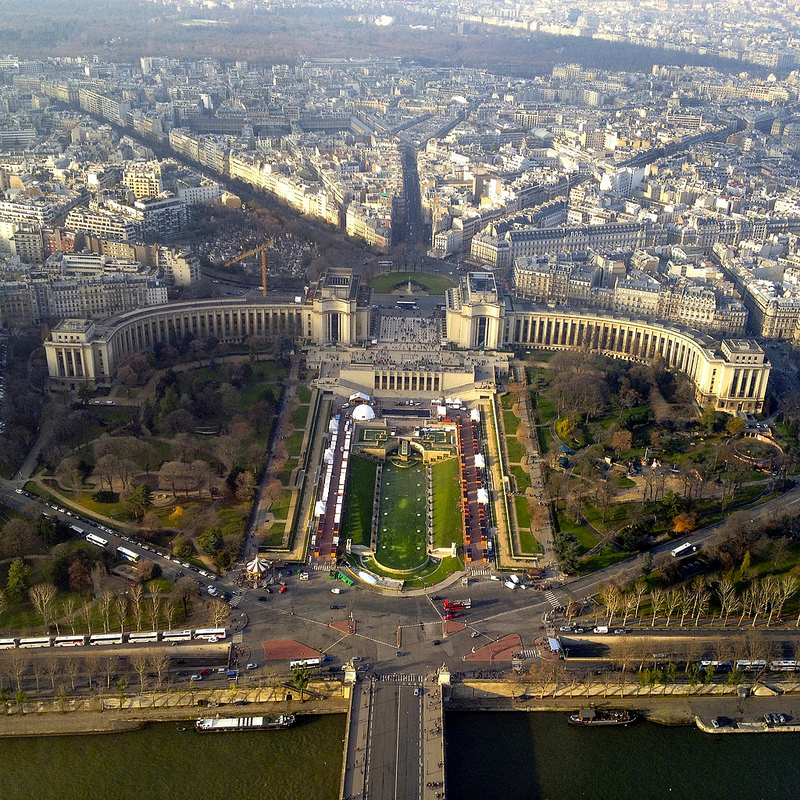 View of Paris city from the Eiffel Tower