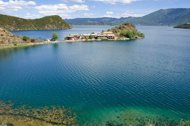 Scenic view of the Lugu Lake