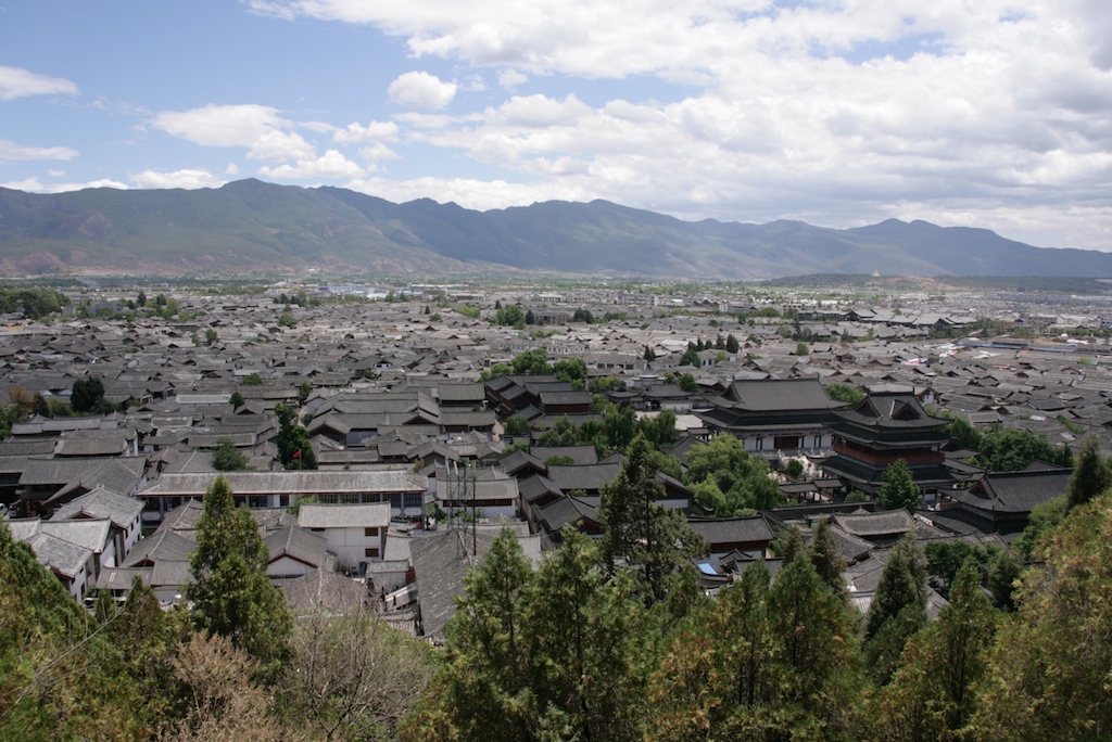 Overall aerial view of Lijiang City